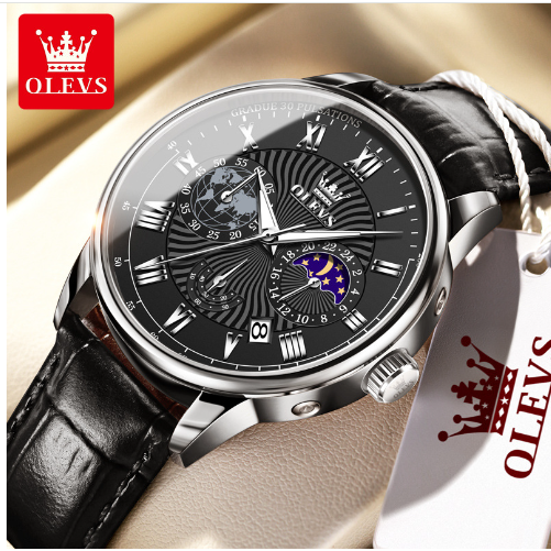 Classic Leather Strap Dress Watch