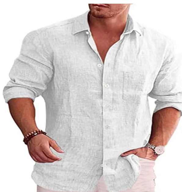 Linen Long-Sleeve Casual Shirt
