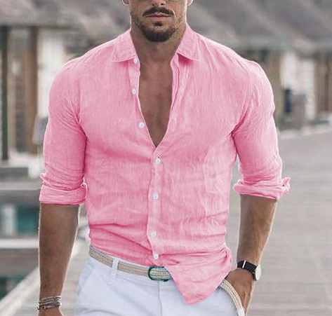 Linen Long-Sleeve Casual Shirt