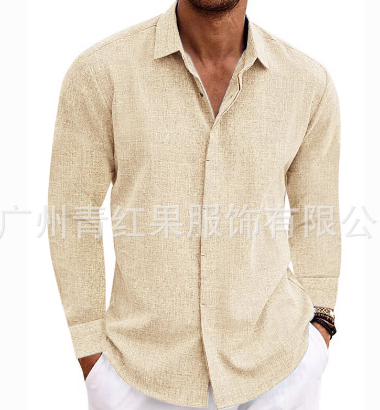 Linen Long-Sleeve Casual Shirt