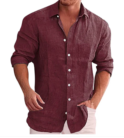 Linen Long-Sleeve Casual Shirt