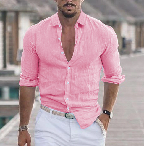 Linen Long-Sleeve Casual Shirt