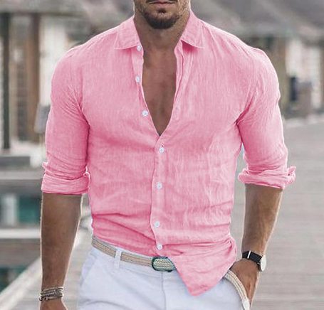 Linen Long-Sleeve Casual Shirt