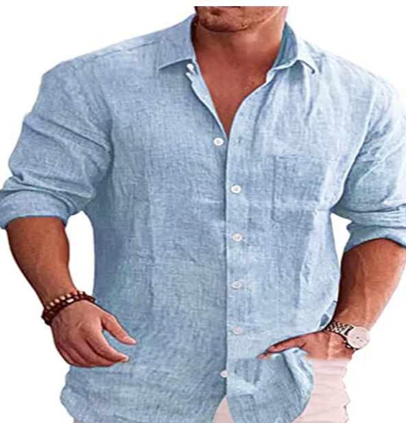 Linen Long-Sleeve Casual Shirt