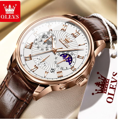 Classic Leather Strap Dress Watch