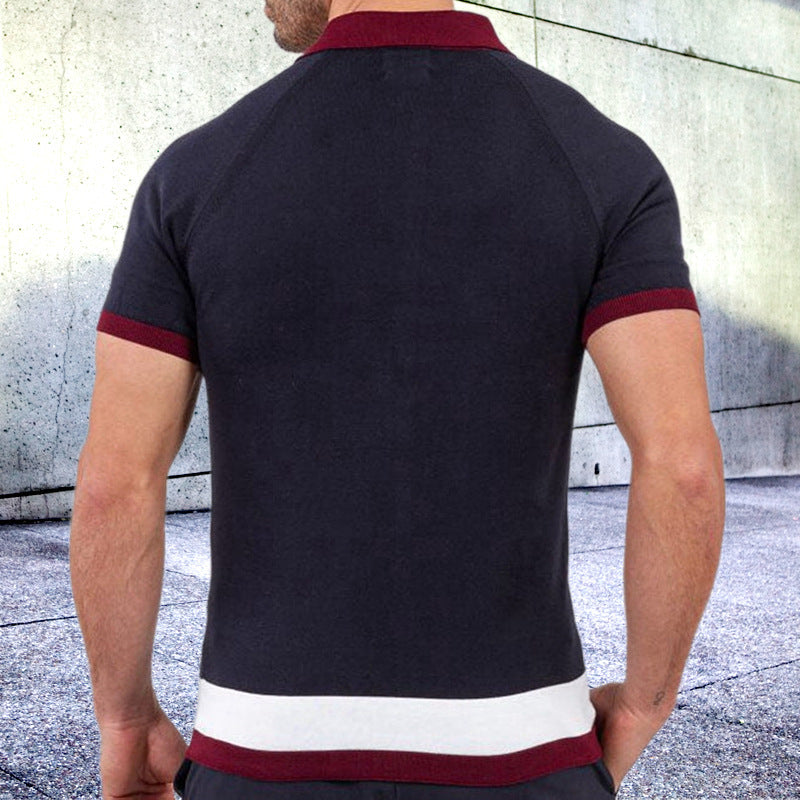 Contrast Collar Button-Up Shirt