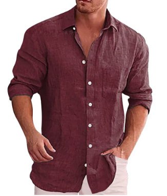 Linen Long-Sleeve Casual Shirt