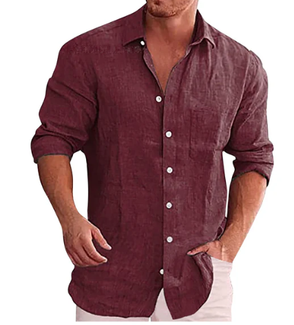Linen Long-Sleeve Casual Shirt