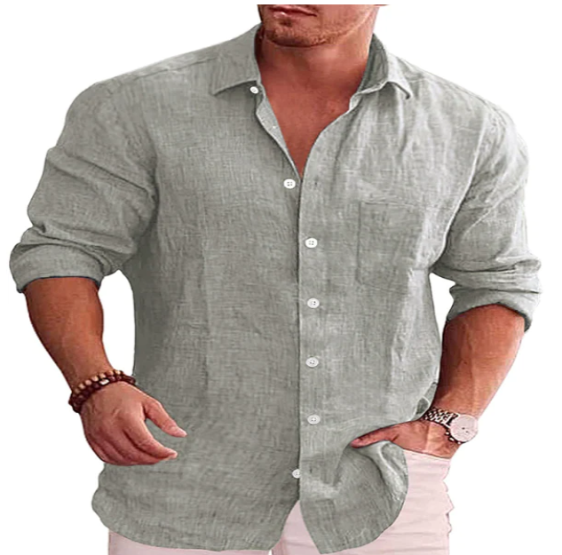 Linen Long-Sleeve Casual Shirt