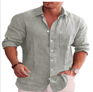 Linen Long-Sleeve Casual Shirt