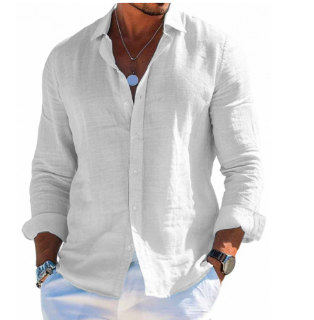 Linen Long-Sleeve Casual Shirt
