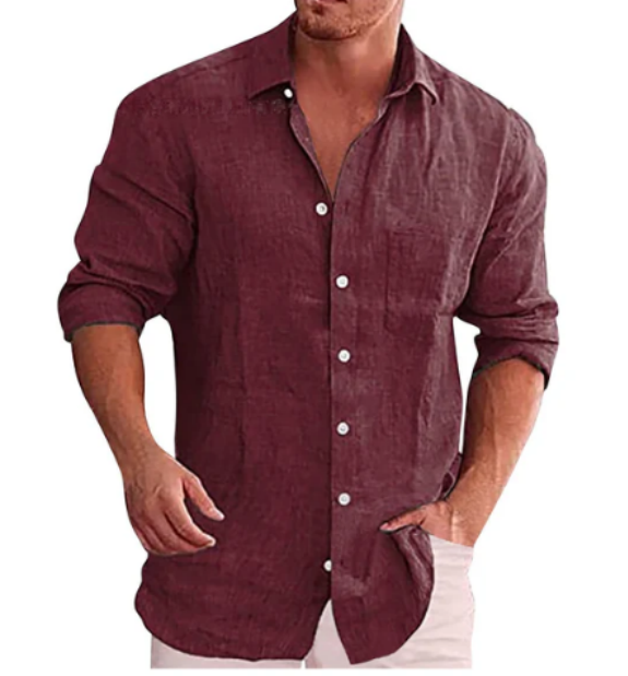 Linen Long-Sleeve Casual Shirt